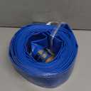 DAVCO 2" ID x 25 ft Pool Backwash Hose, Heavy Duty Reinforced Blue PVC Lay Flat Water Discharge Pump Hoses For Swimming Drain Pools and Clean Filters, with Brass NPT Pin Lug and KC Nipple Fittings