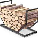 Firewood Rack Outdoor Indoor,31 Inch Firewood Holder,2.58ft Heavy Duty Metal Firepace Log Holder,Wood Storage Rack With Adjustable Feet,Black