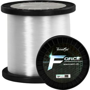 Force Monofilament Fishing Line, Heavy Duty Strong Mono Fishing Wire, Clear Nylon Leader Line (0.38mm/20lb/300yd)
