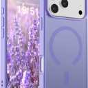 SUPFINE Magnetic for iPhone 17 Pro Max Case (Compatible with MagSafe)(Military Grade Drop Protection) Translucent Matte Shockproof with Anti-Fingerprint Phone Cover 2025,Purple (2 Pack)
