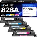 828A Toner Cartridge CF358A CF359A CF364A CF365A Image-Drum 4 Pack Compatible HP 828A Drum Unit Replacement for Color Laserjet Enterprise Flow MFP M880z M880z+ M855x+ M855xh M855dh M880 M855 Printer