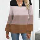 Zeagoo Womens 2026 Fall Sweaters Casual Long Sleeve V Neck Loose Lightweight Crochet Knit Pullover Sweater Tops