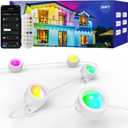 HUTAKUZE Permanent Outdoor Lights, 200FT with 120 RGB LEDs for Outdoor Decor, IP67 Waterproof, 48 Scene Modes Christmas House Lights,APP & Remote Control, Music Sync