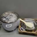 Aroma Housewares 6-Cup (Cooked yield ) / 1.2Qt. Select Stainless Pot-Style Rice Cooker, & Food Steamer, One-Touch Operation, White