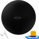 Anti-Burst and Slip Resistant Exercise Yoga Fitness Birthing Ball with Quick Pump, 2,000-Pound Capacity, Multiple Colors and Sizes (Black)