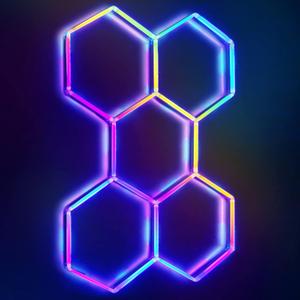 24 Pack Remote Hexagon Lights,RGB Garage LED Panel Light,358 Modes,IP54,LED Ceiling Lights for Party,Gaming (Rgb 5hex)