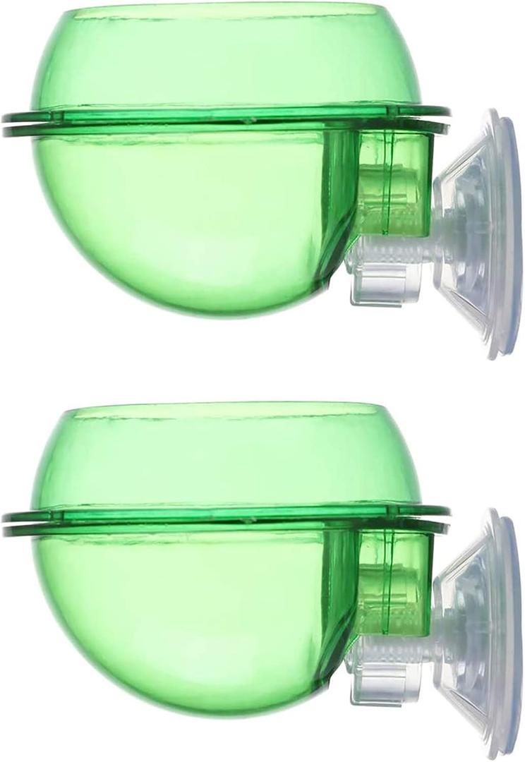 Suction Cup Reptile Feeder, Reptile Feeding Food Water Bowl Escape Proof Worm Dish Gecko Feeder Chameleon Bowl, Reptile Ledge Accessories Supplies for Lizard Bearded Dragon, 2 Pack