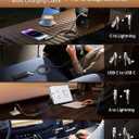 2 x SHEZI 4-in-1 [Upgraded] USB C Cable 10FT Compatible with Lightning Cable 90 Degree, Long Fast Charging Flat Nylon Braided for iPhone 16/15 Charger Cord, Multi Charging Combo with L/USB C/USB A Ports (Grey)