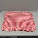 2 Pack Red/White Plaid Ruffle Gingham Throw Pillow Covers, 100% Washed Cotton Christmas Decorative Buffalo Checkered Farmhouse Pillow Shams - 18''x18''