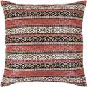 Tapestry Stylish Red-Black 22"x22" Pillow Cover Sham Cushion Case Ethnic Oriental Kilim Style Throw Decorative for Home Decor, Sofa, Couch, Porch, Patio, Veranda