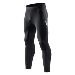 Santic Men's Bike Pants Long 4D Padded Cycling Tights Leggings Outdoor Riding Pants with Zipper Pockets, M