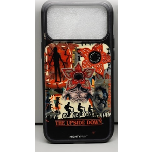 TV Series Theme Graffiti Phone Case for iPhone 17 Pro Max, Black Carbon Fiber Glossy Phone Cases