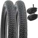 YUNSCM 2-PCS 16" Road Bike Tires 16x1.95/53-305 16x2.125/57-305 and 16" Heavy Duty Bike Tubes Shrader Valve Compatible with Kid Bike 16 x 1.95 16x2.0 16x2.10 16 x 2.125 Bicycle Tires and Tubes