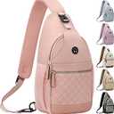 Small Crossbody Purses Bags for Women Men Travel, Chest Sling Bag Women Casual Cross Body Bag for Woman Sling Backpack (Medium, Light Pink)