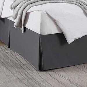 Nestl Dark Gray Bed Skirt Cal King Size - Cal King Bed Skirt 14 Inch Drop - Brushed Microfiber Bed Skirts - Hotel Quality Pleated Bed Skirt - Shrinkage & Fade Resistant 72x84