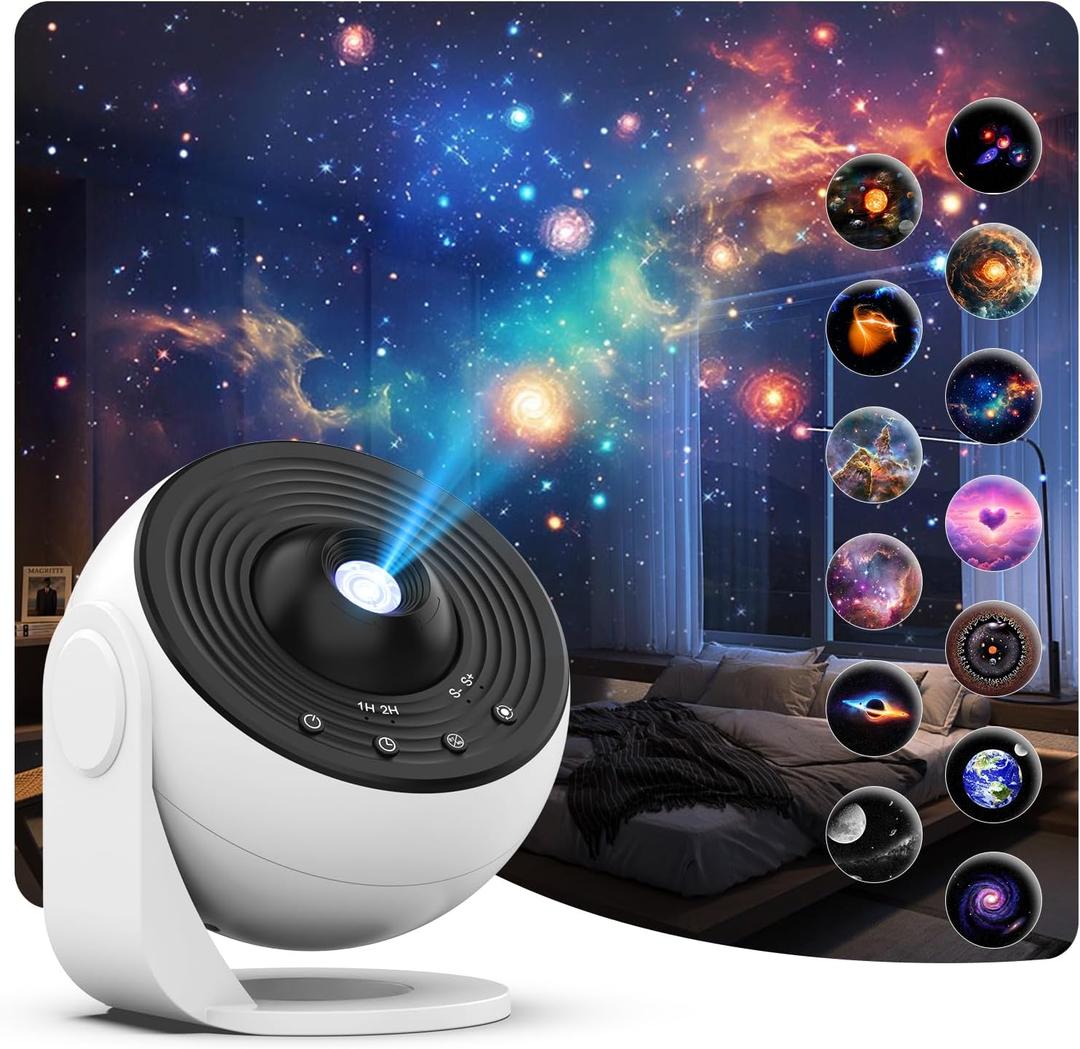 Galaxy Projector Pro for Bedroom,Planetarium Star Projector,Ultra Clear Night Light,with 4K Replaceable 13 Galaxy Discs,360 Degree Rotation Real Sky Light,for Kids Room Birthday Valentines Gift