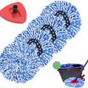 4 Pack Spin Mop Replacement Heads Microfiber Mop Refills Compatible with 2 Tank System Replace Head Safe for Cleaning All Hard-surfaced Floors Includes 1 Extra Mop Replacement Base