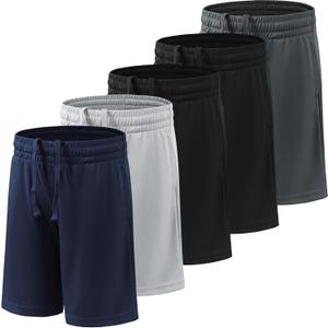 BVNSOZ Boy's Basketball Shorts Youth Boy's Active Athletic Performance Shorts with Pockets Moisture Wicking Shorts for Boys (Large, Black,Black,Navy Blue,Dark Gray,ight Gray) BVNSOZ Boy's Basketball Shorts Youth Boy's Active Athletic Performance Shorts with Pockets Moisture Wicking Shorts for Boys (Large, Black,Black,Navy Blue,Dark Gray,ight Gray)