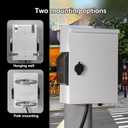 Outdoor Electrical Box with Thermostat and Fan, Cold-Rolled Steel Plate, Aluminum Alloy Back Beam, One-Piece Ventilation Design, IP65 Waterproof, Wall/Pole Mounted. (15.7" x 11.8" x 5.9")