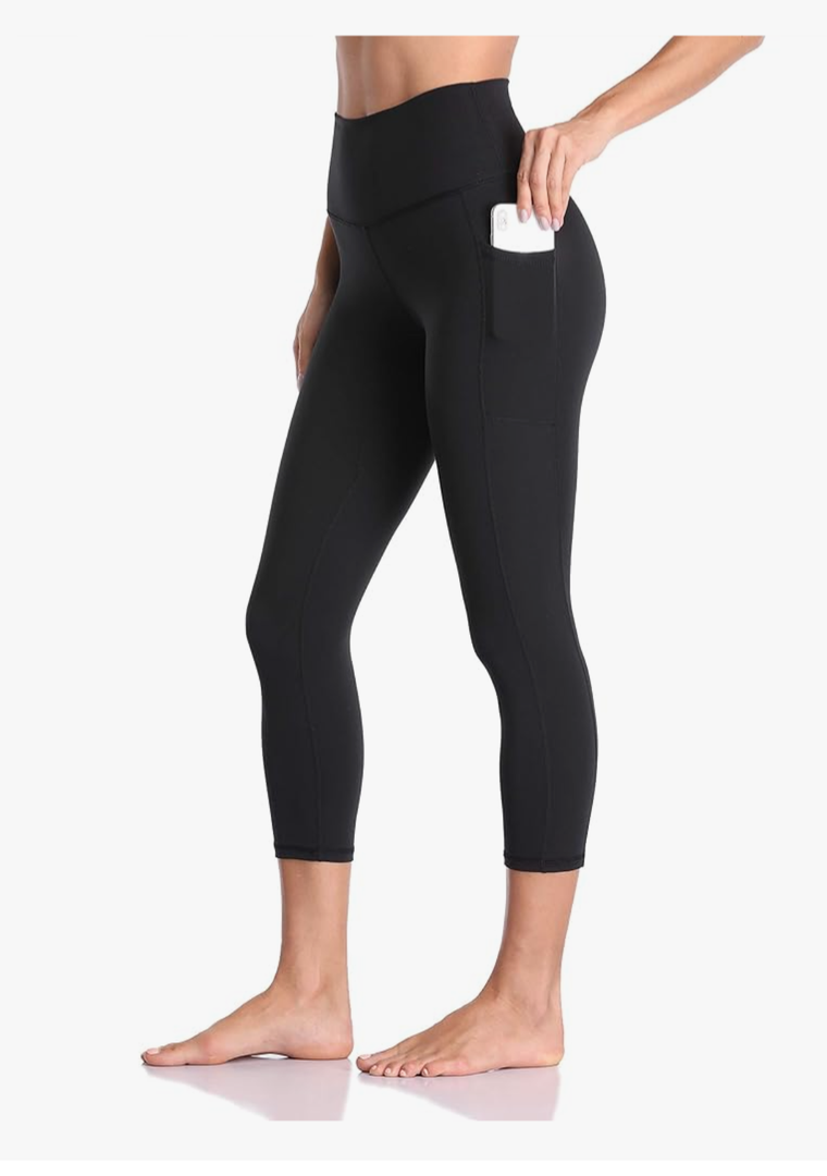 Colorfulkoala Women's High Waisted Yoga Capris 21" Inseam Leggings with Pockets Small