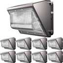 8Pack 150W 22500Lm 5000K IP65 Wall Pack Lights Outdoor Led,ETL
100-277V Dusk to Dawn Photocell, 50ft Dia Coverage Area,Commercial Exterior Lighting for Warehouse,Building(10~20ft Height)