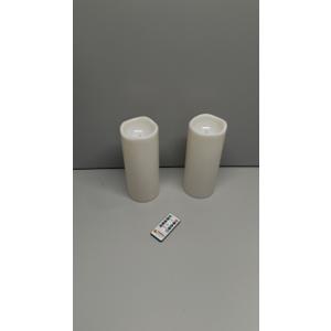 Homemory 10" x 4" Large Waterproof Outdoor Flameless Candles with Remote Control and Timer, Battery Operated Flickering LED Pillar Candles for Outdoor Larterns, Porch, Long Lasting, Set of 2 (Ivory White)