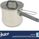 Oster Beauford 3.65-Quart Stainless Steel Deep Fryer Pot with Basket & Glass Lid Induction, Oven & Dishwasher Safe, 5-Ply Encapsulated Base, Soft-Touch Handle