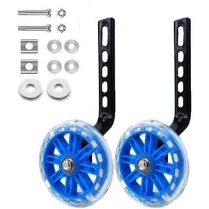 Mehome Flash Training Wheels for 12 14 16 18 20 Inch Kids BikeHeavy Duty Training Wheels are for Single Speed Bicycle (Blue)