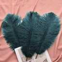 Ballinger Teal Ostrich Feathers Bulk - 24Pcs 10-12inch Feathers for Party Centerpieces, Flower Arrangement and Home Decor(Teal)