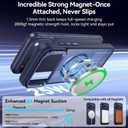 for iPhone 17 Pro Case with Stash Lens Stand and 9H Screen Protector, Compatible with MagSafe, Military-Grade Drop Protection Phone Case for iPhone 17 Pro, 360 Full Protection, Deep Blue