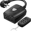 DEWENWILS Outdoor Timer Outlet Waterproof with 11 Modes, Outdoor Light Timer, 100FT Remote Control, for Christmas Outdoor Lights, Pump, Sprinkler, Fountain