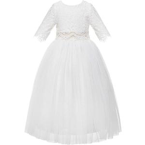 Eyelash Lace A-Line Tulle Junior Flower Girl Dress Communion Baptism 160