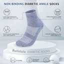 Bulinlulu Diabetic Socks for Men Women,6 Pairs Bamboo Viscose Non Binding Ankle Diabetic Socks for Women Men Size 9-12 13-15 (Gray)