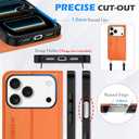 SHIELDON Case Wallet for iPhone 17 Pro 6.3-inch | Genuine Leather, RFID Blocking Credit Card Holder, Magnetic Closure, Folio Design, Kickstand, TPU Soft Full Protective Cover 2025 - Orange