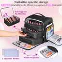 Extra Large Nail Polish Organizer Case Holds 105 Bottles with 3 Removable Pouches for Manicure Tools, Supplies, Nail Lamp, Gift for Girls