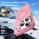 Goodon Magnetic for iPhone 13 Pro Max Case with Screen Protector, Built-in Metal Camera Kickstand,[Compatible with Magsafe] [Wireless Charging] Matte Protective Phone Cover for Women Girls - Pink