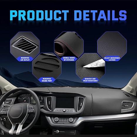 Custom Leather Dash Cover for Your Car Model,Personalised Logo,1:1 Custom Dashboard Cover,Sunproof Dash Mat with Non-Slip Bottom,Interior Dash Covers for 99% of Car SUV,Dash Decorative Cover