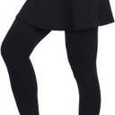 ANIVIVO Skirted Legging for Women, Yoga Legging with Skirts &Women Tennis Leggings Clothes Pockets (Large, Black Full Length Skirts)