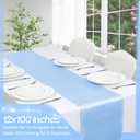 VACVELT 12 Pack Satin Table Runners - 12 x 108 Inches Long, Light Blue Table Runners for Wedding, Birthday Party, Banquet, Graduation, Engagements