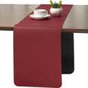 Myir JUN Table Runner Double Sided Vinyl Runner Table 72 Inch Long Runner for Table Washable Waterproof Non-Slip for Home Decorations Red Black,12 x 72 inch