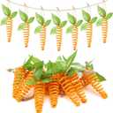 Threehoney 12 Pcs Easter Carrot Garland Decor Easter Carrot Hanging Ornaments Artificial Simulation Carrots Mini Artificial Carrots Spring Garland Decorations for Mantel Table Home Party DIY Crafts
