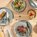 TheTerra Ceramic Dinnerware Sets for 8, 24 Pieces Porcelain Lightweight Plates and Bowls Sets, Scratch Resistant Dish Set, Oven & Microwave & Dishwasher Safe, Desert Sage