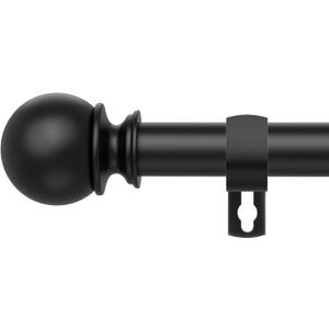 Black Curtain Rods for Windows 28 to 48 Inch,5/8 Inch Diameter Stainless Steel Adjustable Heavy Duty Curtain Rod with Brackets, Easy Installation for Indoor and Outdoor