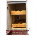 DINDON 2 Tier Pull Out Cabinet Organizer (11" W x 21" D) Slide Out Wood Shelf Organizers Double Tier Kitchen Wire Basket with Chrome Finish