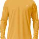 Roadbox Mens UPF 50+ UV Sun Protection Shirts Outdoor Long Sleeve SPF Rash Guard for Fishing Hiking Swimming Running (Yellow, XXXL)