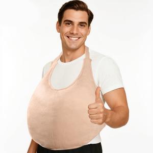 Adjustable Fat Suit Costume  Fake Belly Stuffer with Zipper Padding, Santa Belly for Men Women, Funny Halloween Cosplay & Christmas Costume Accessory