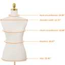 Mannequin Torso Dress Form 40.55-73.23 Inch Height Adjustable Female Model Display Mannequin Body with Metal Bracket and Rectangular Base for Sewing Dressmakers Dress Jewelry Display, Beige