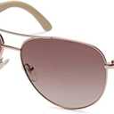 GUESS womens Metal Sunglasses Pilot Sunglasses (Shiny Rose Gold / Gradient Brown)