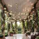 42 Pcs 3.28 ft White Rose Flower Garland Hanging Artificial Wedding Flowers Ceiling Vine Decor Fake Floating Floral Garlands with Hooks for Wall Wedding Backdrop Bachelorette Bridal Shower Party