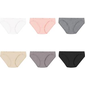 Hanes womens Bikini Panties Pack, Soft Cotton Underwear, 6-pack (8, Body Tones Mix)